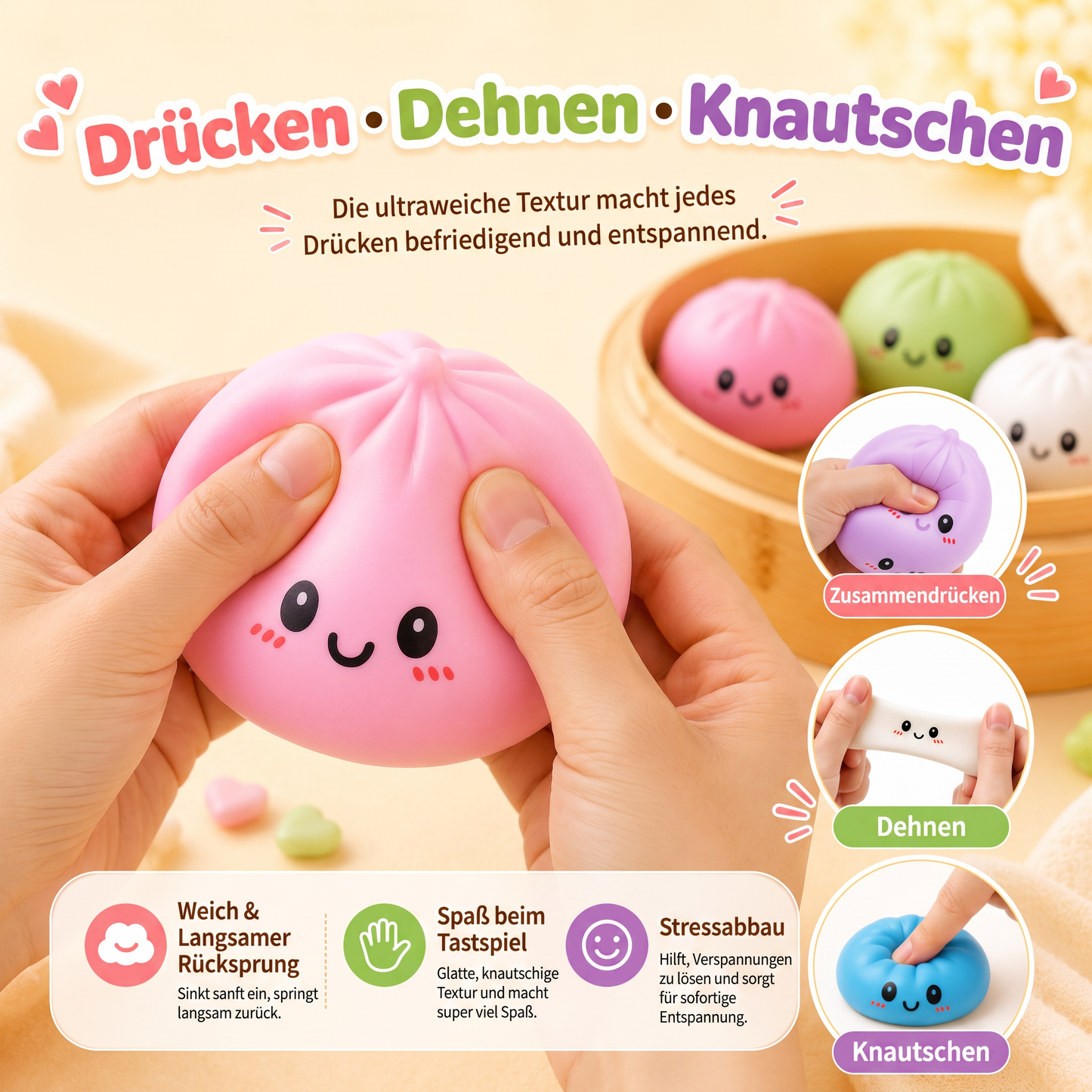 😋 12-teiliges süßes Riesen-Brötchen-Squishy-Set – Supersoftes Anti-Stress-Fidget-Spielzeug 🍞✨