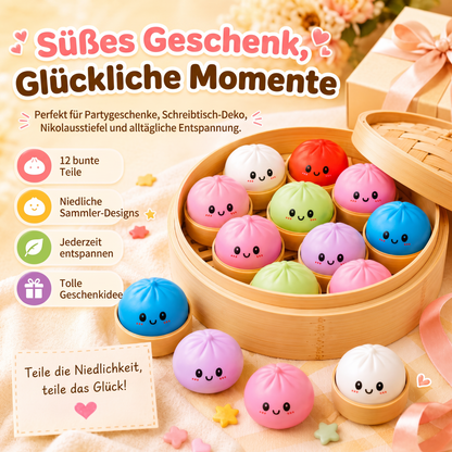 😋 12-teiliges süßes Riesen-Brötchen-Squishy-Set – Supersoftes Anti-Stress-Fidget-Spielzeug 🍞✨