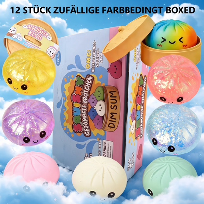 😋 12-teiliges süßes Riesen-Brötchen-Squishy-Set – Supersoftes Anti-Stress-Fidget-Spielzeug 🍞✨